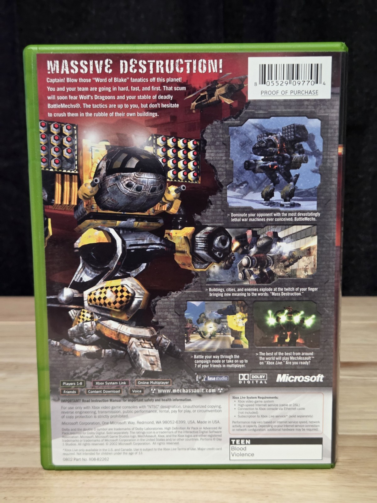 XBox (2002) Mechassault CIB