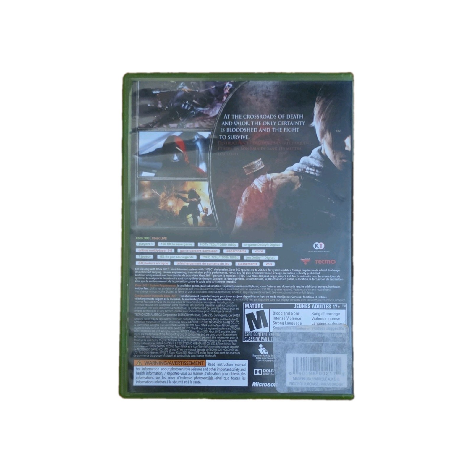 Ninja Gaiden 3 ( Microsoft Xbox 360, 2013) CIB COMPLETE in Box Tested!