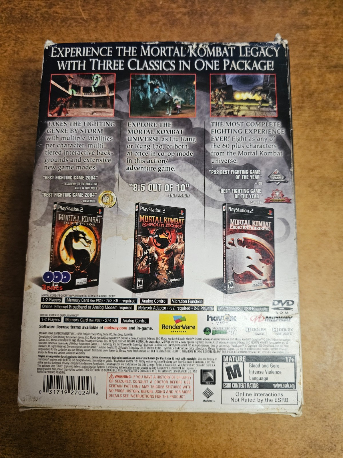 Mortal Kombat Kollection (Sony PlayStation 2, 2008)(COMPLETE)(TESTED)