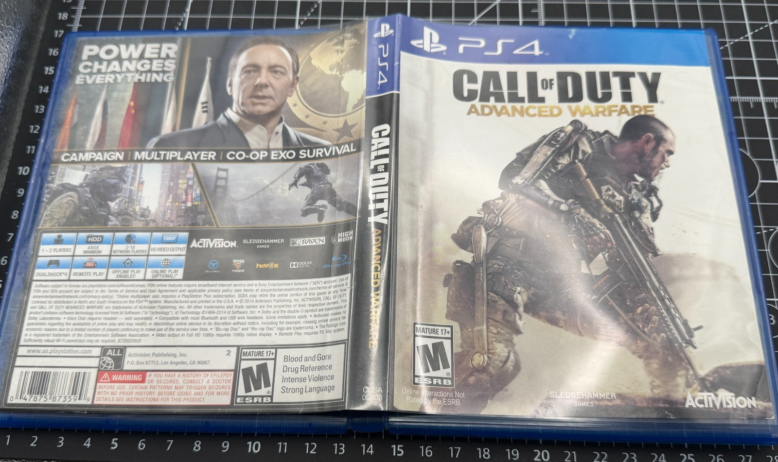 Call of Duty Advanced Warfare (Sony PlayStation 4, PS4) Game Disc & Case TESTED