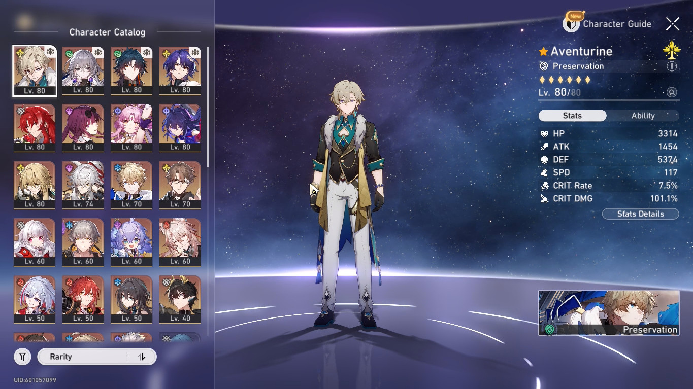 Honkai: Star Rail Account TB 69 – Blade, Kafka, Aventurine, Argenti,