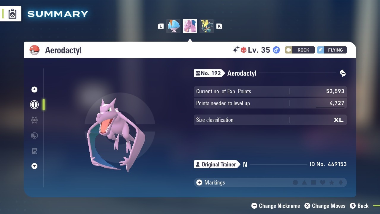 Aerodactyl Pokemon Legends ZA ⚫ Shiny 6 IV 🟢 Alpha ⚫ @ Master Ball