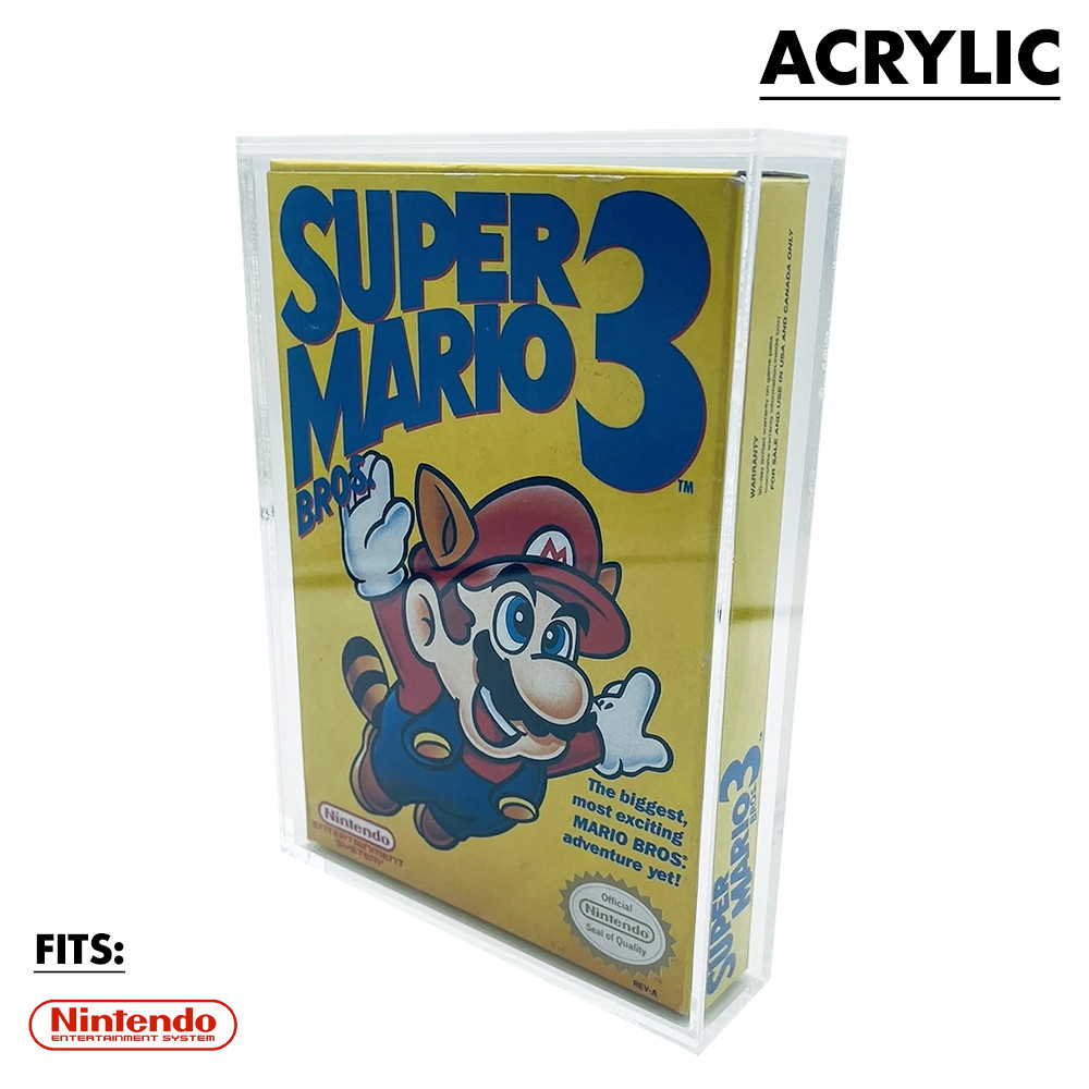 UV Resistant Nintendo NES Game Box Acrylic Case MAGNETIC Lid 4mm Thick