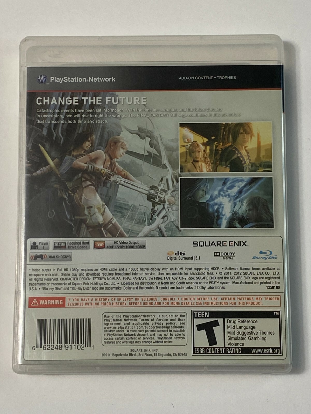 Final Fantasy XIII-2 (PS3, 2012) 100% COMPLETE w/ Manual & Game – NO SCRATCHES
