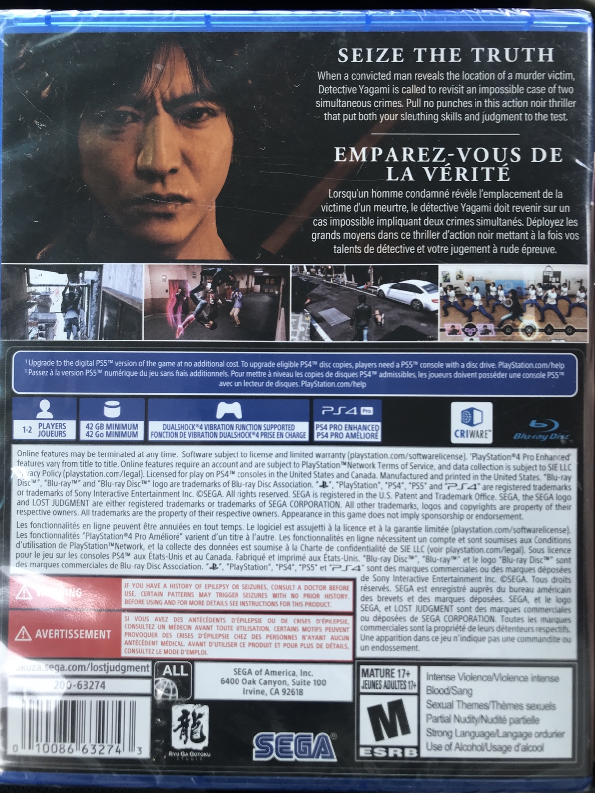 PS4 Lost Judgment for Sony PlayStation 4 (PS5 upgrade available)