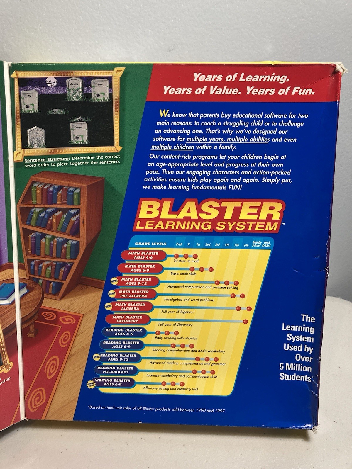 Reading Blaster Vocabulary PC CD-ROM Game Knowledge Adventure Ages 9–12 CIB