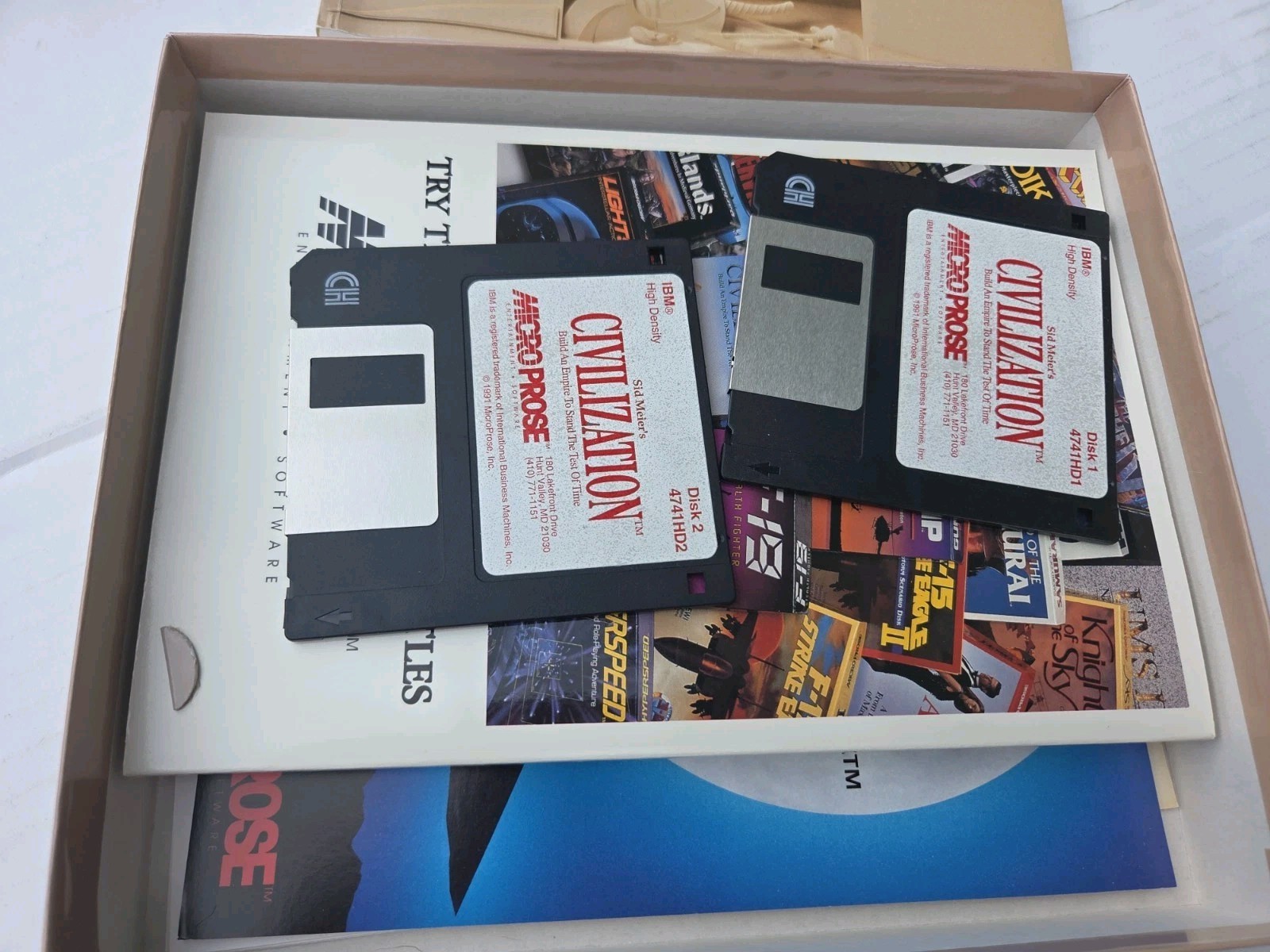 Sid Meiers Civilization PC Big Box Official Guide Book 1991 MSDOS 3.5″ COMPLETE