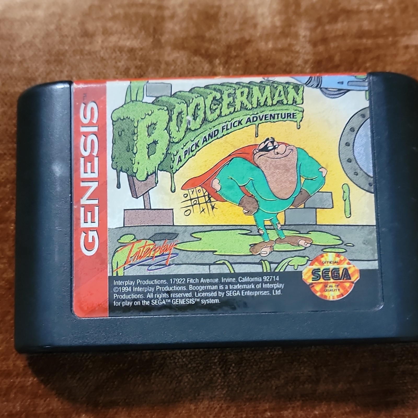 Interplay Productions Boogerman Sega Genesis NTSC-U/C 1994 Game Cartridge