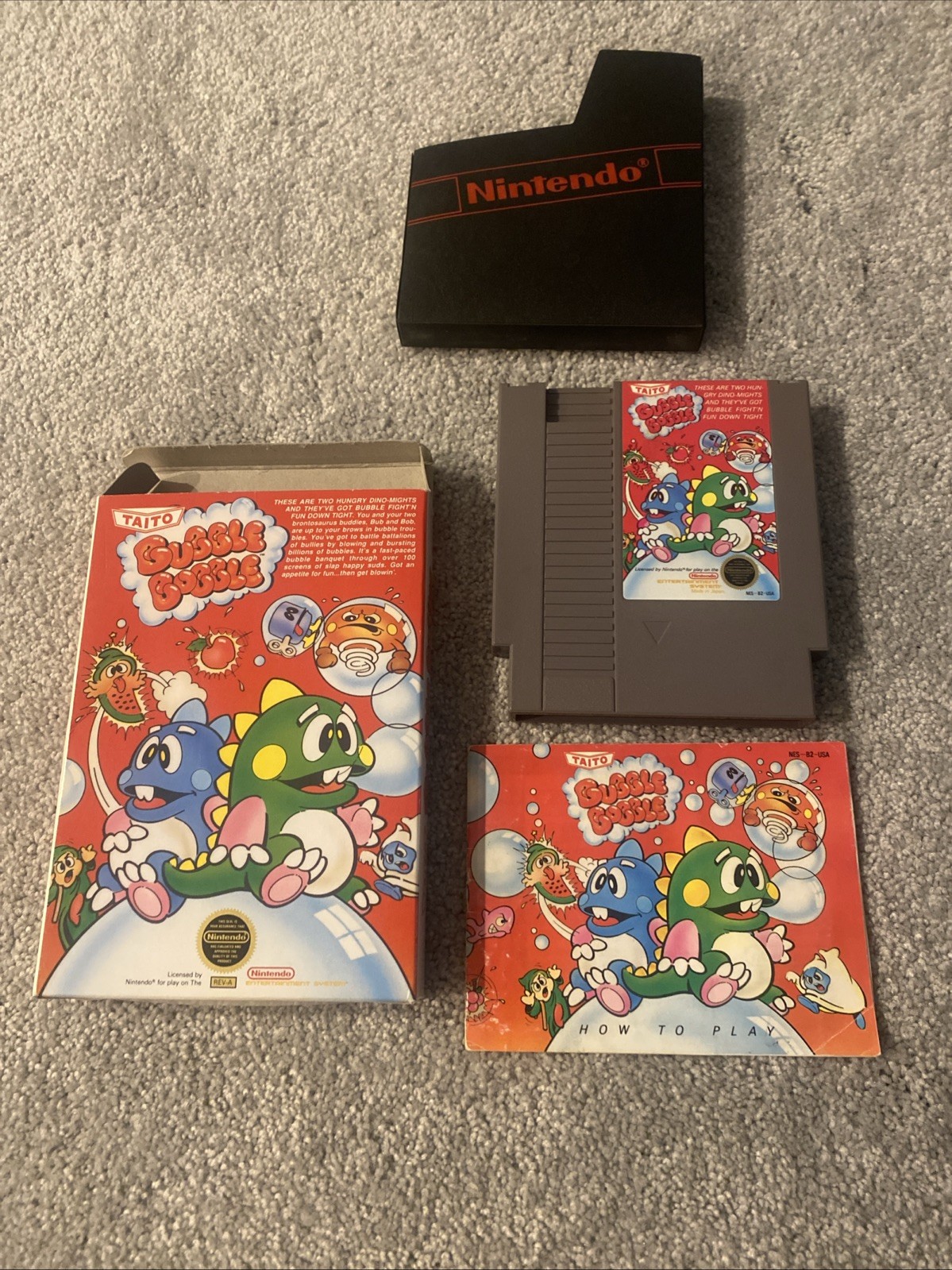 Bubble Bobble (Nintendo NES, 1988) Complete, Tested
