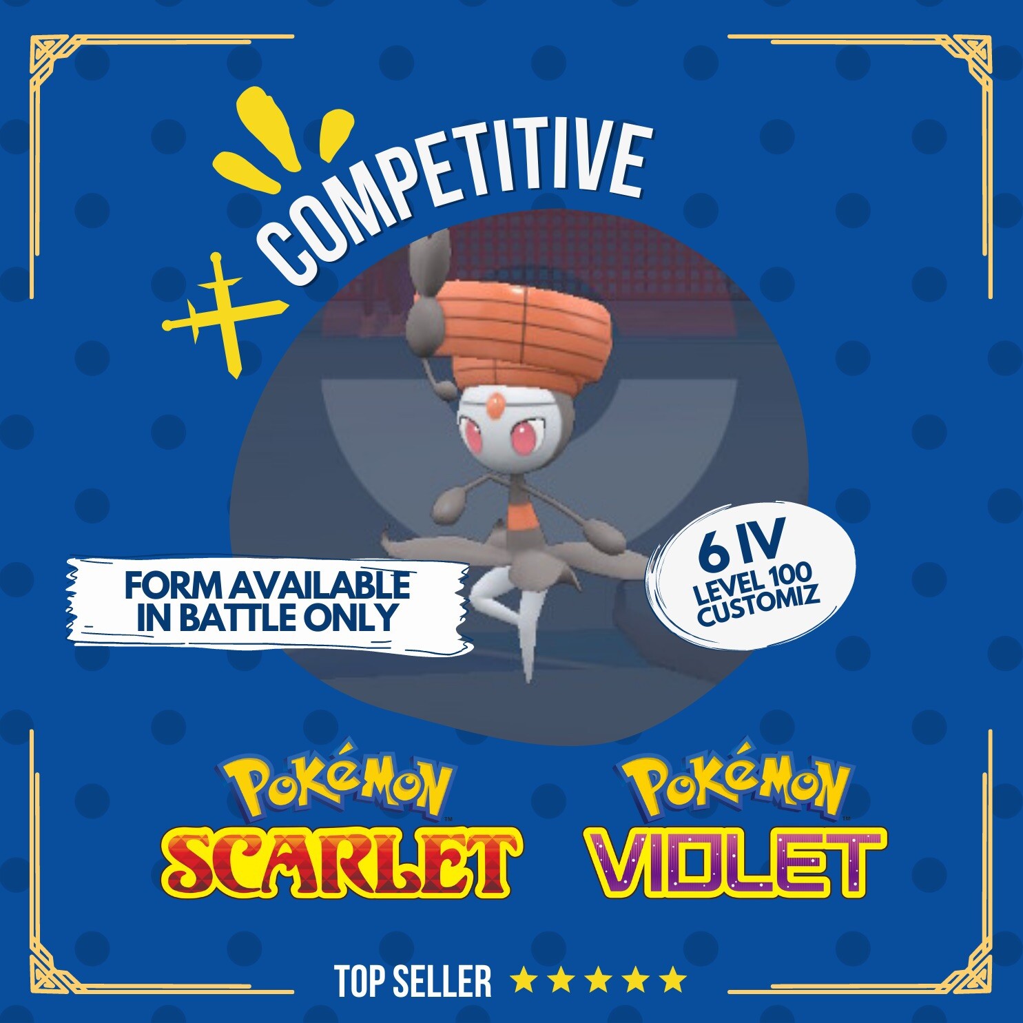 Meloetta Pirouette Forme Dance 6 IV Competitive Pokémon Scarlet Violet OT Level