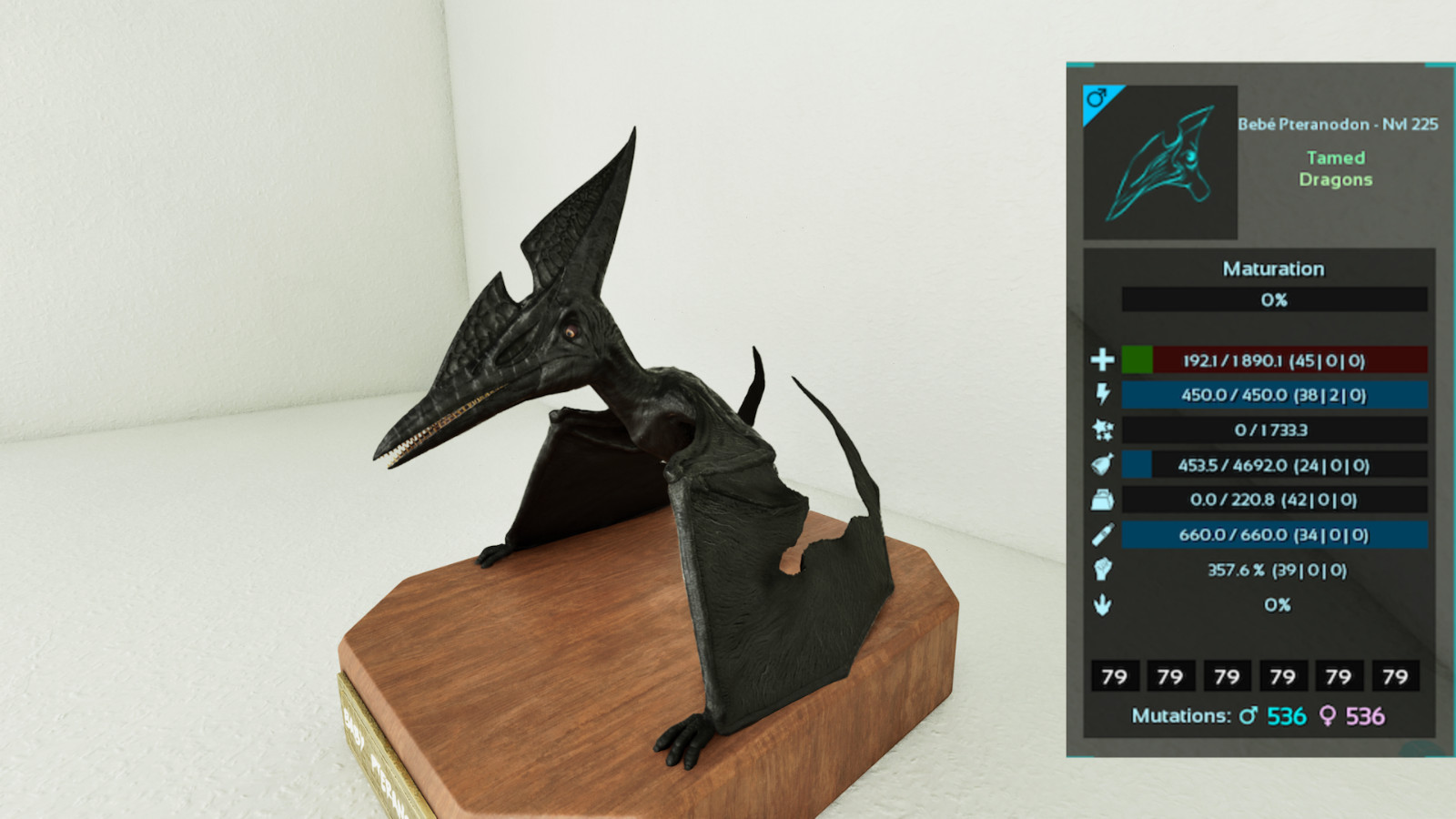 🔥ARK Survival Ascended OFFICIAL PVE – PTERANODON SOLID TOP STATS