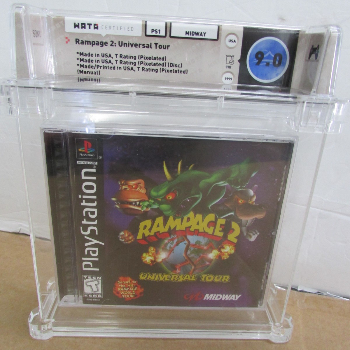 Rampage 2 Universal Tour GAME Playstation one game WATA CERTIFIED 9.0 *NEW*