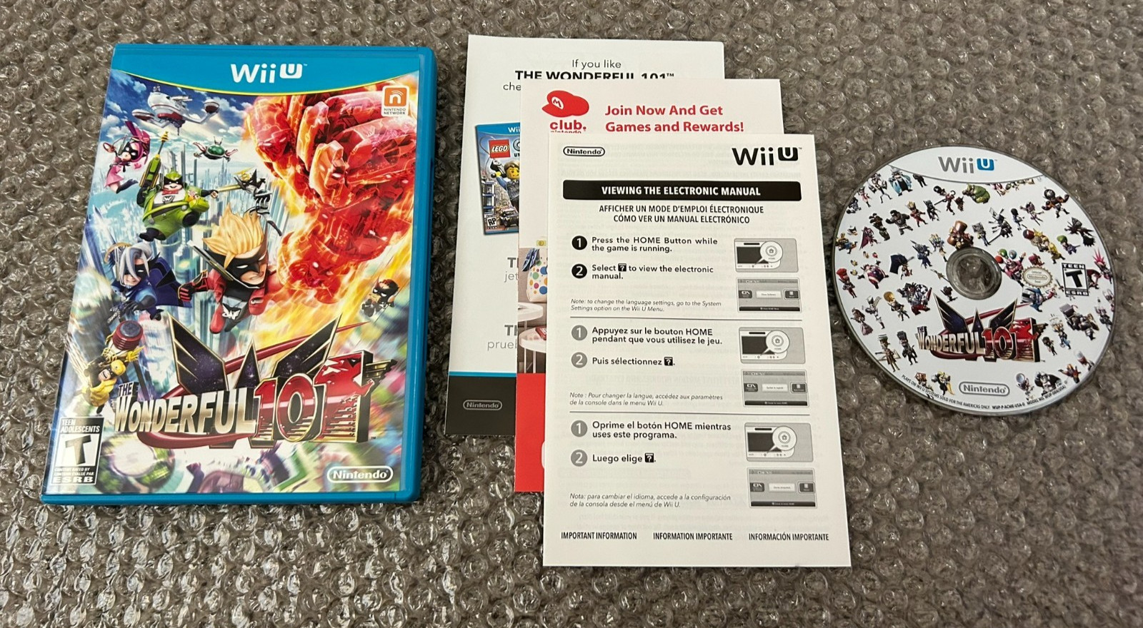 The Wonderful 101 Nintendo Wii U COMPLETE Game+Case+Inserts