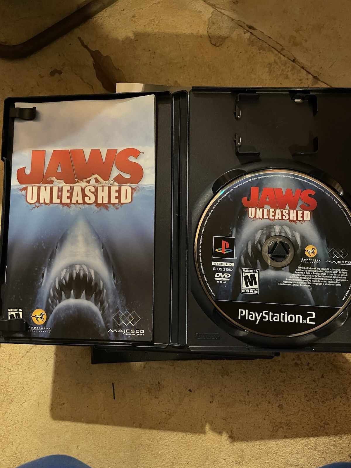 PS2 game , Jaws Unleashed Sony PlayStation 2, 2006, Complete Tested !!