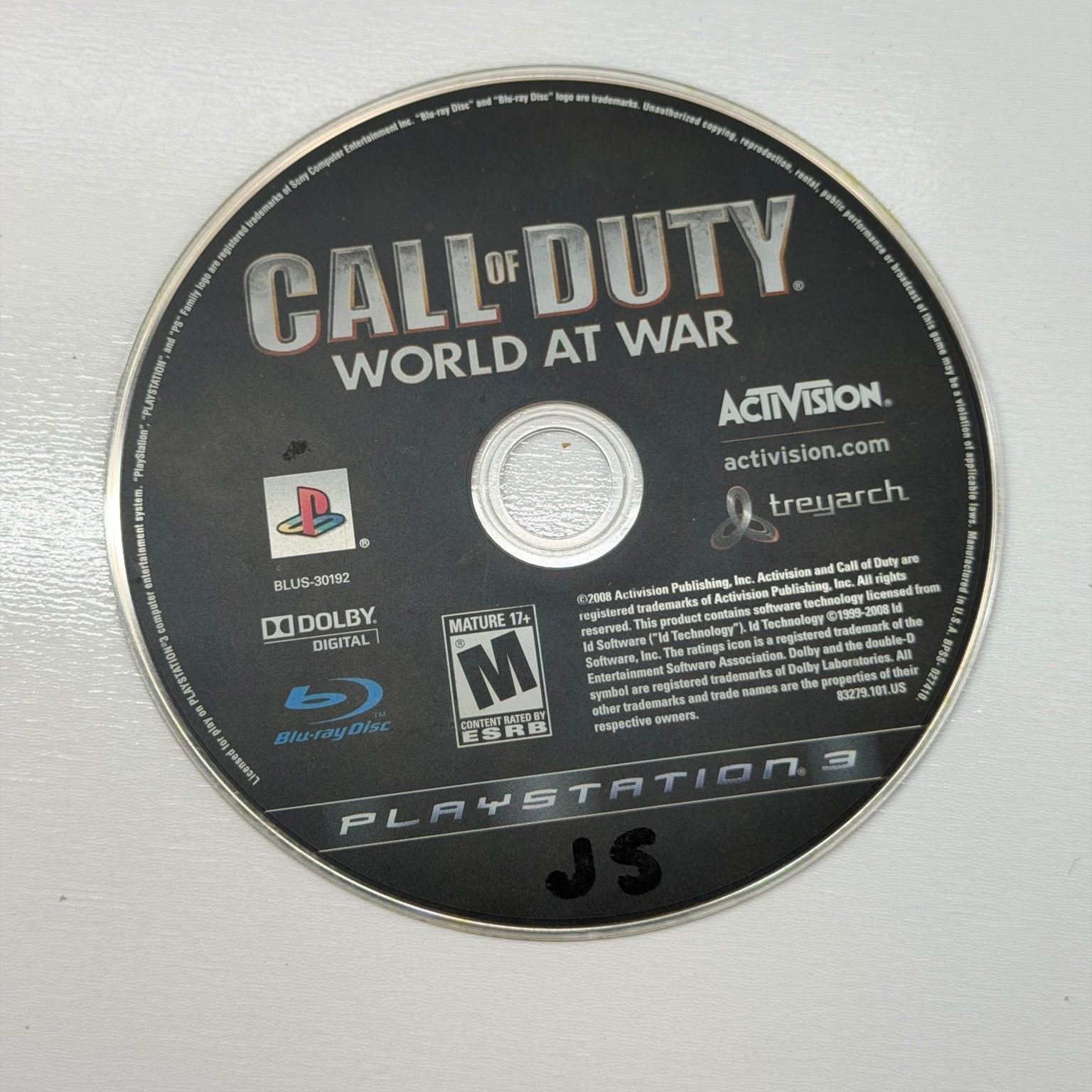 Call of Duty World at War PlayStation 3 Video Game FPS Multiplayer Disc Only