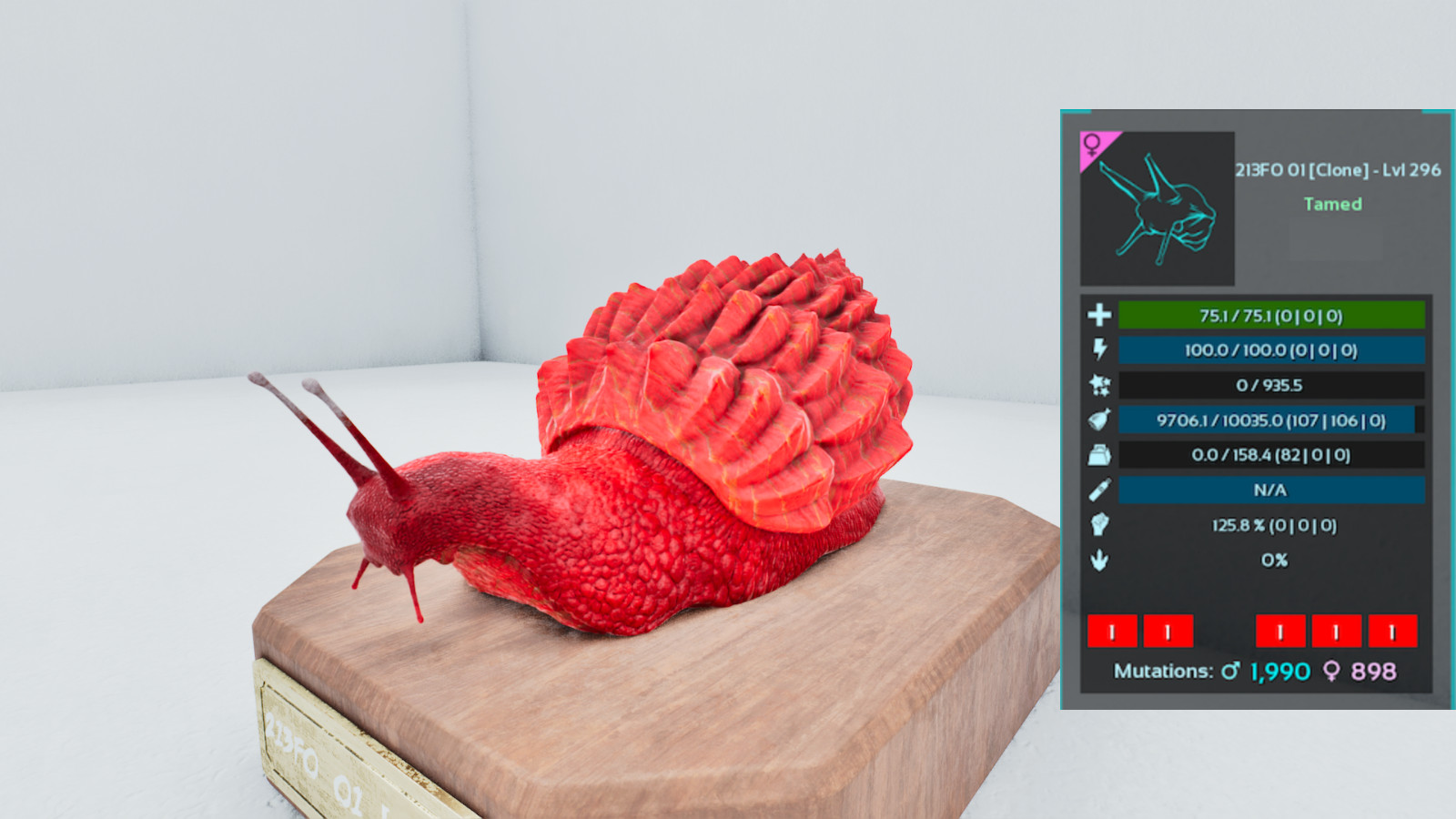🔥Ark Ascended PVE OFFICIAL ADULT ACHATINA TOP STATS