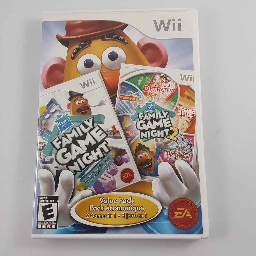 Hasbro Family Game Night Value Pack (Nintendo Wii, 2010) Complete w/Manual CIB