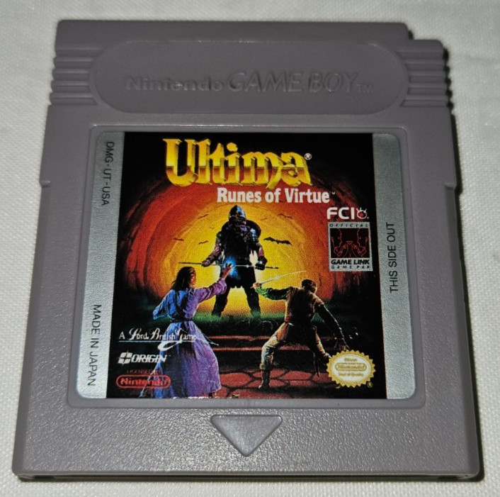 Ultima Runes of Virtue Cartridge Only Authentic Nintendo Game Boy New Battery