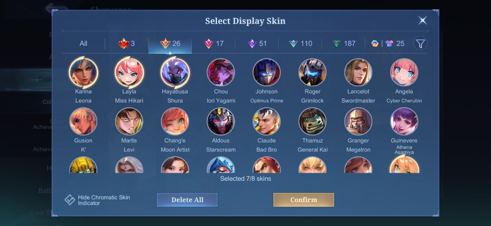 Mobile Legends (MLBB) Account – Mega Collector 3 (NA Account)