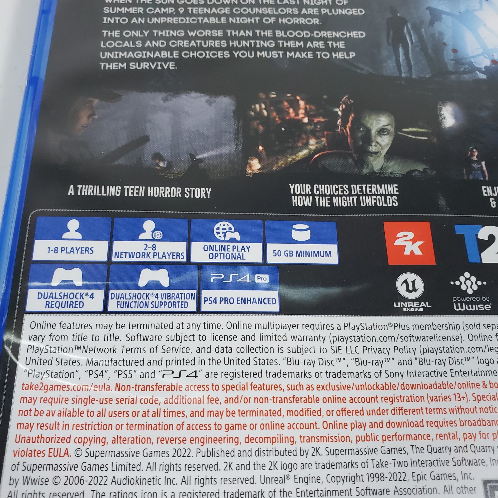 The Quarry PlayStation 4 PS4 Complete Tested Horror Video Game