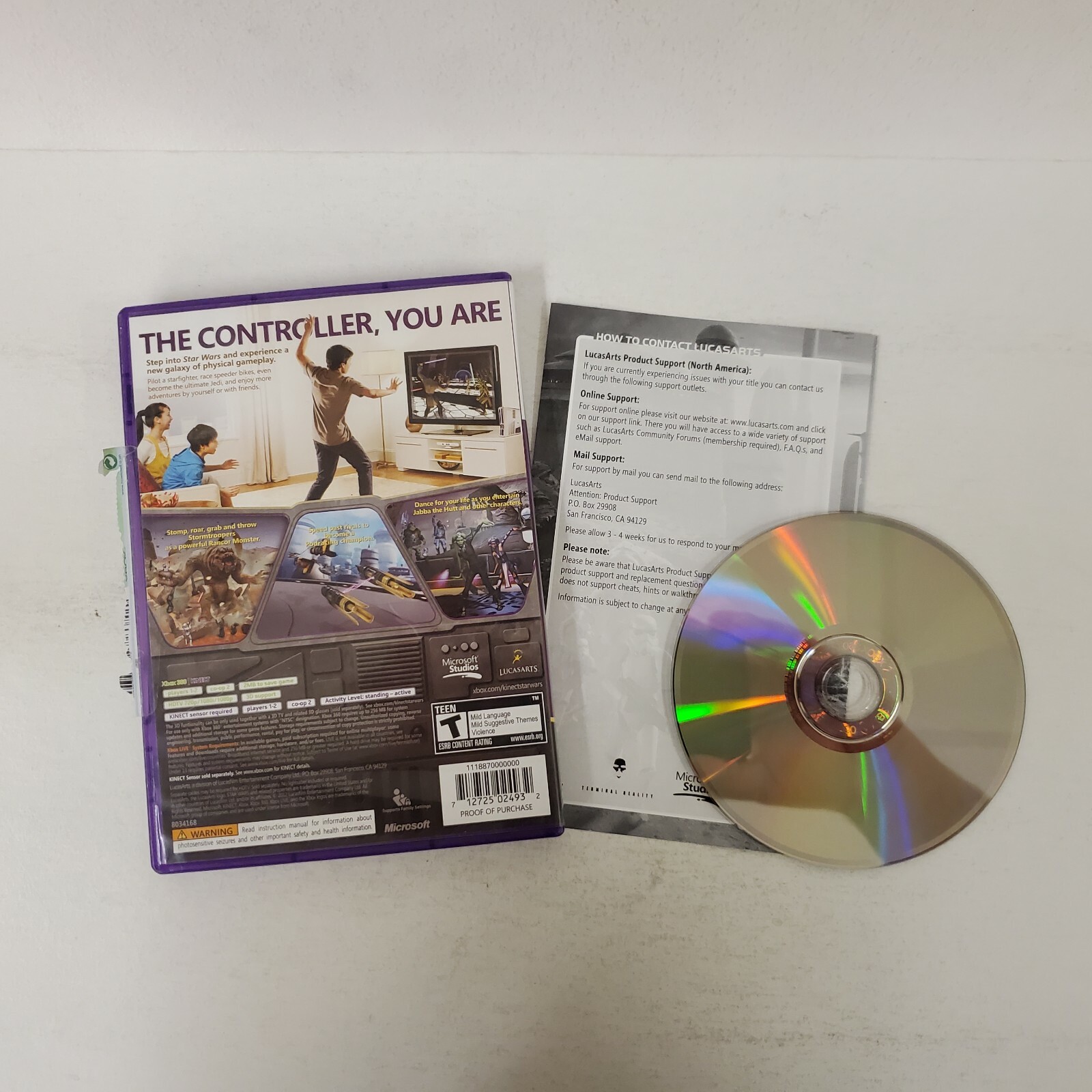 Used ~ Kinect Star Wars (Xbox 360, 2012) Kinect Required Free Fast Shipping