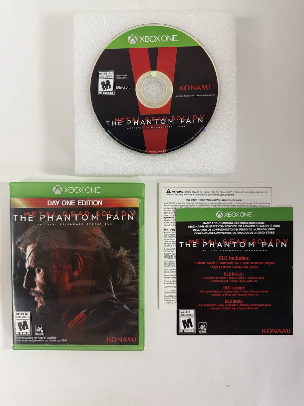 Metal Gear Solid V (5) The Phantom Pain DAY ONE EDITION (Xbox One) CIB – TESTED