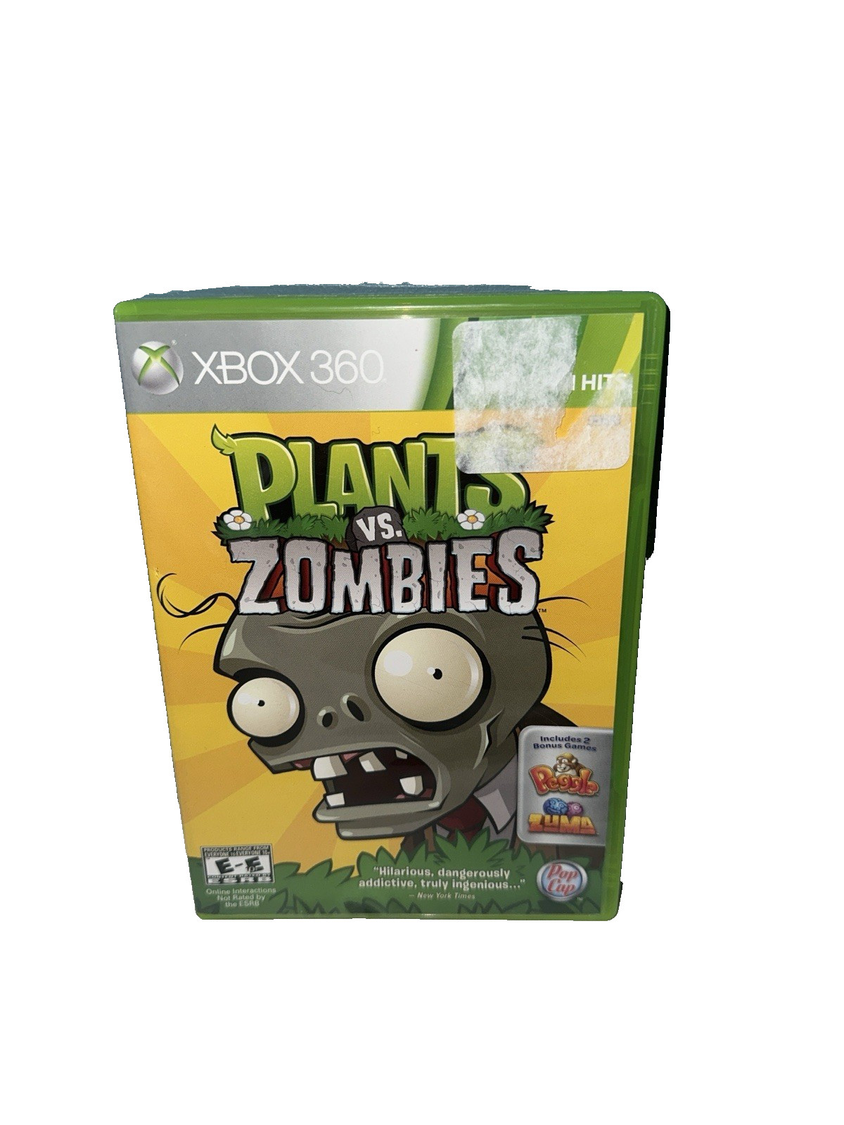 Plants vs. Zombies (Microsoft Xbox 360, 2010) CIB W/ Manual + Zuma & Peggle