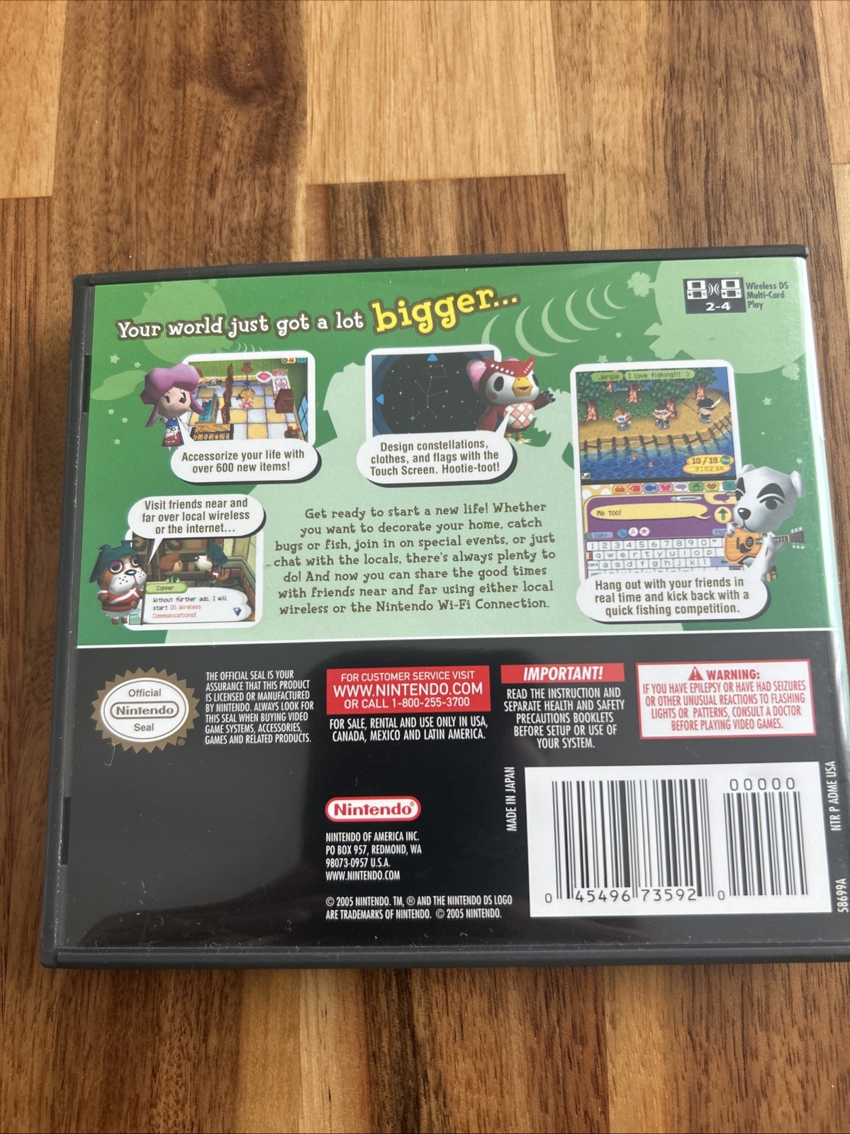 Animal Crossing: Wild World (Nintendo DS, 2005) Complete In Box CIB W/ Inserts