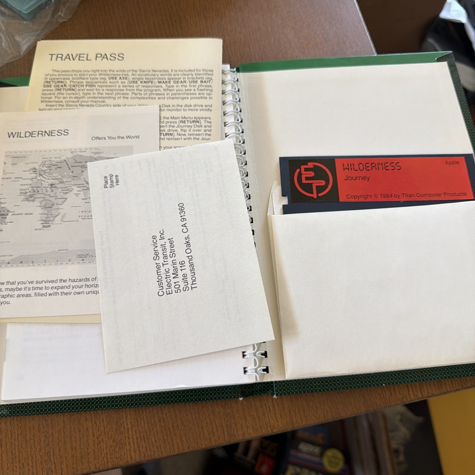 WILDERNESS: A SURVIVAL ADVENTURE FOR APPLE II, COMPLETE IN BOX