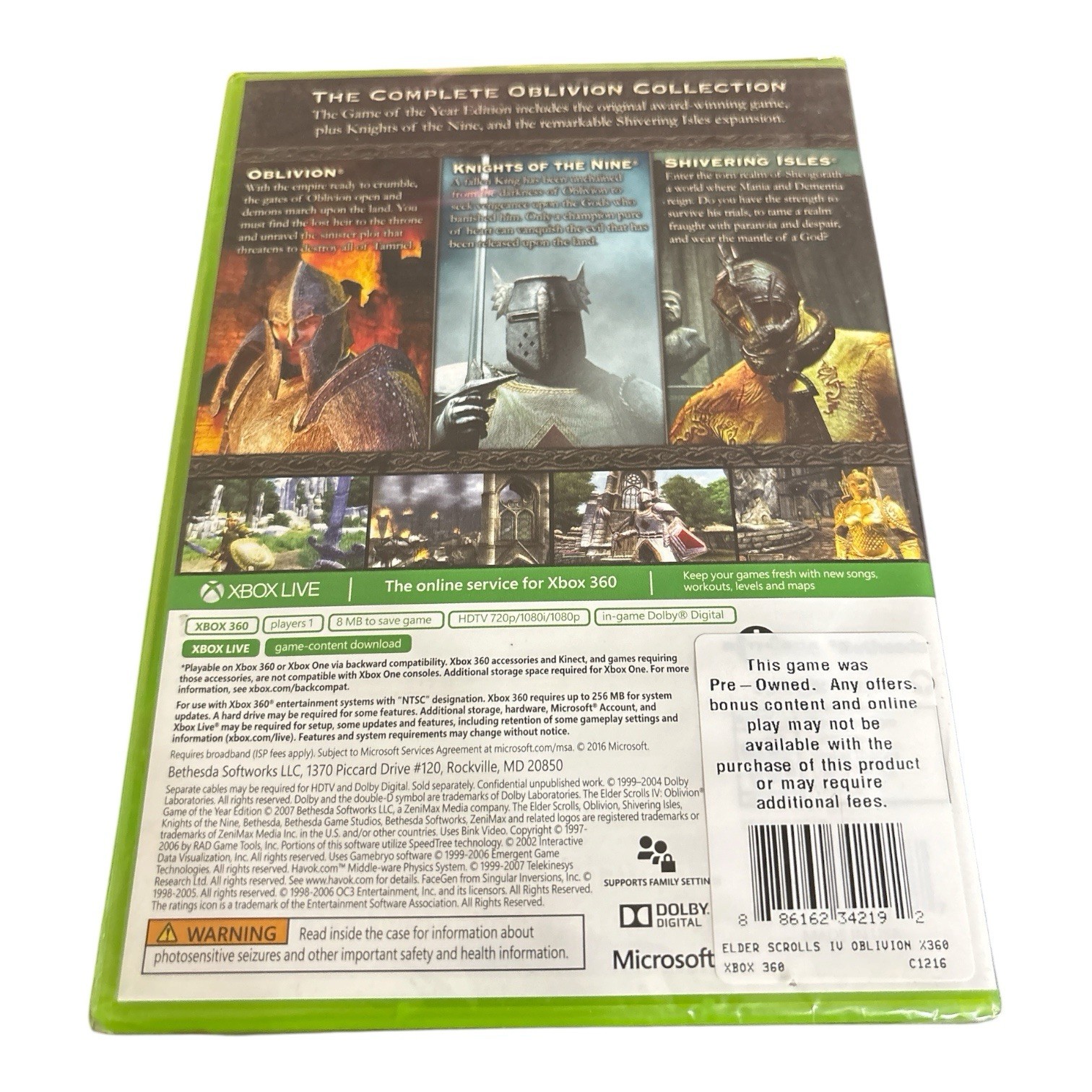 Microsoft XBOX 360 / XBOX ONE Oblivion Game of the Year Edition – Sealed