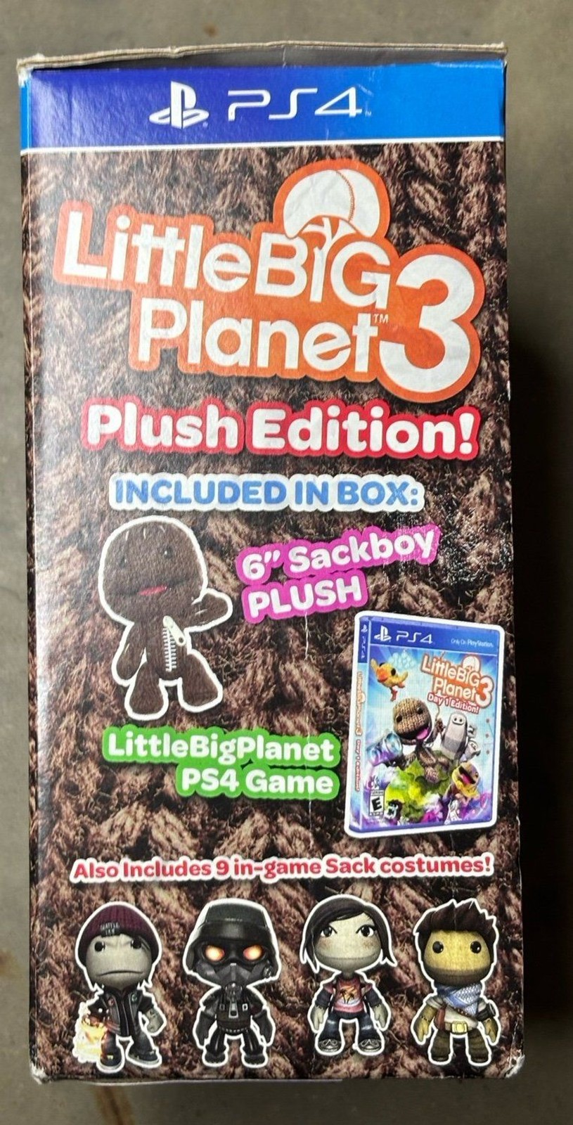 Little Big Planet 3 PS4 Day One 1 Plush Edition Sackboy Plush Big Box
