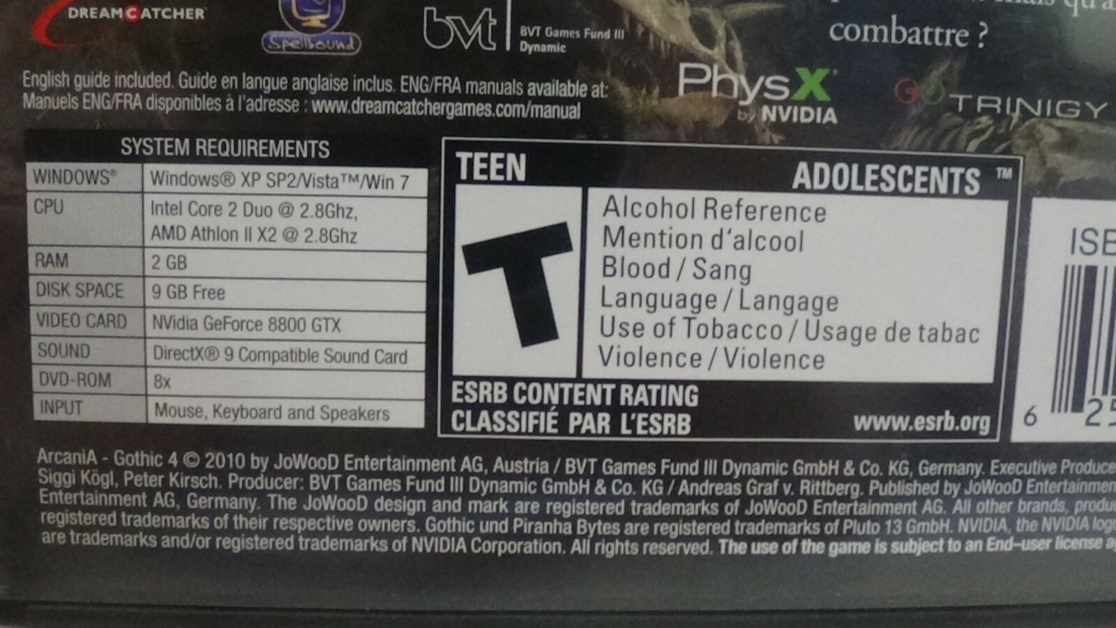 Arcania: Gothic 4 (PC, 2010) RPG Role Playing Video Game Rated Teen