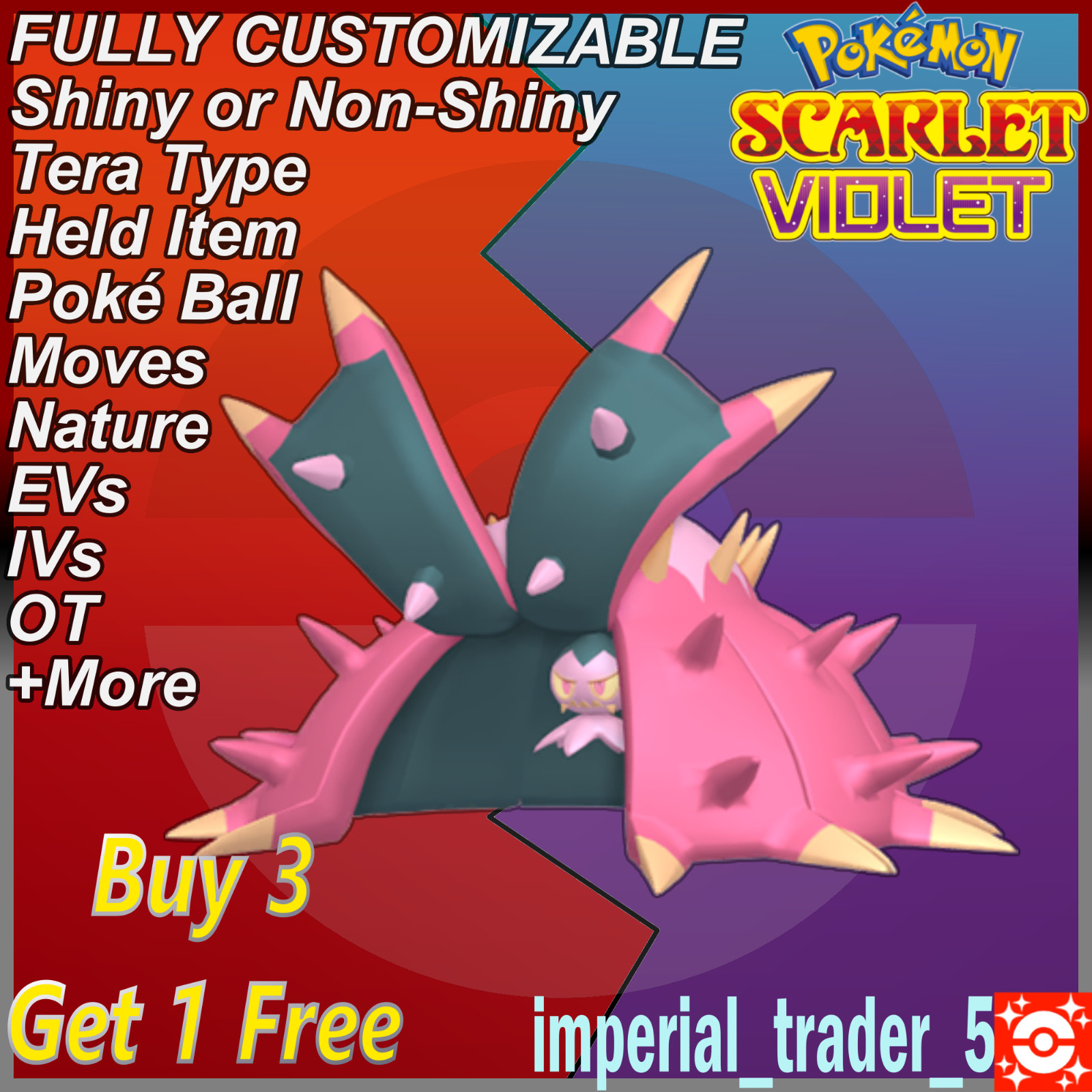 Pokémon Scarlet and Violet ✨ Shiny Toxapex ✨ W/ Best 6IV Customizable