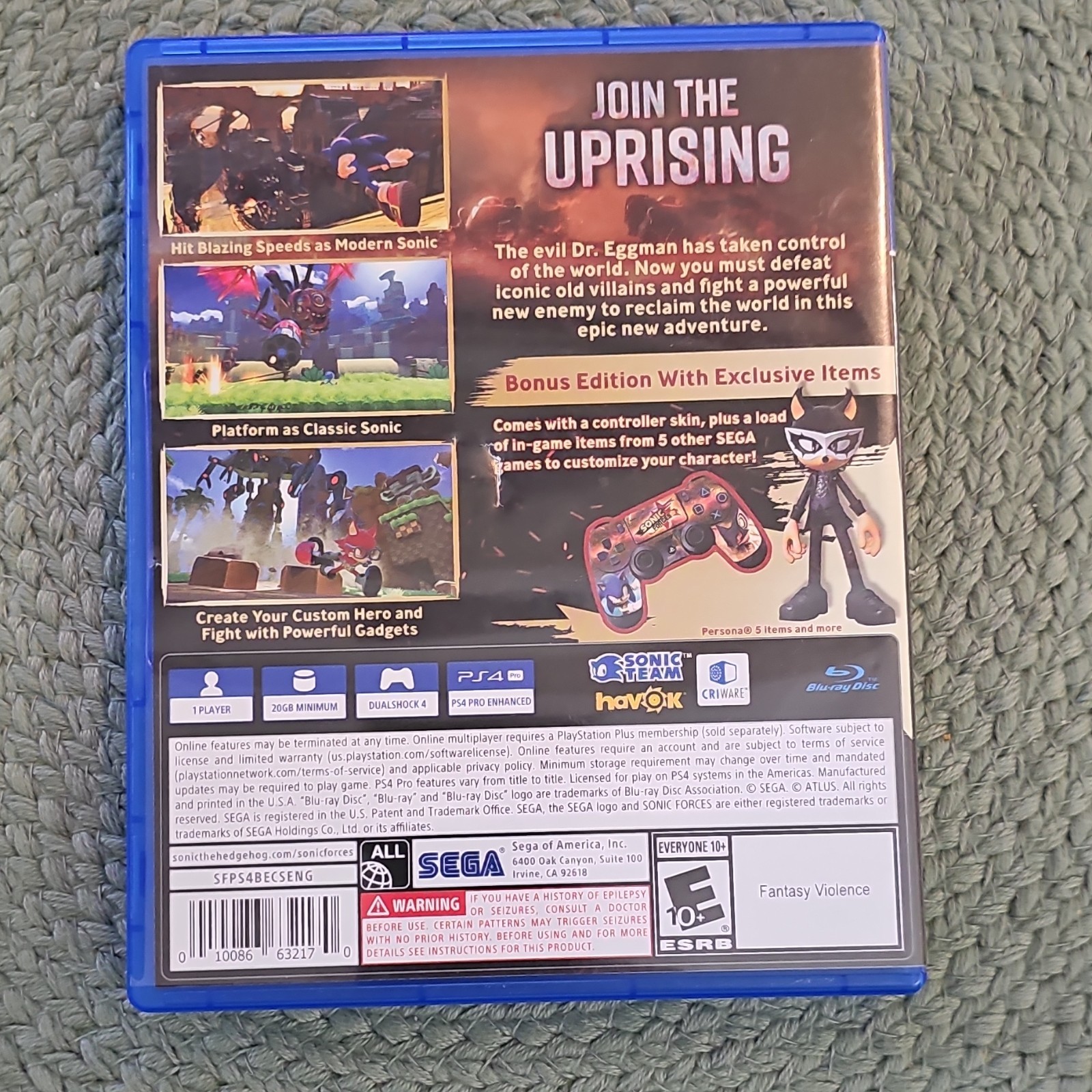 SEGA Sonic Forces Bonus Edition (PS4) E10+ NTSC-U/C 2017 Sonic the Hedgehog