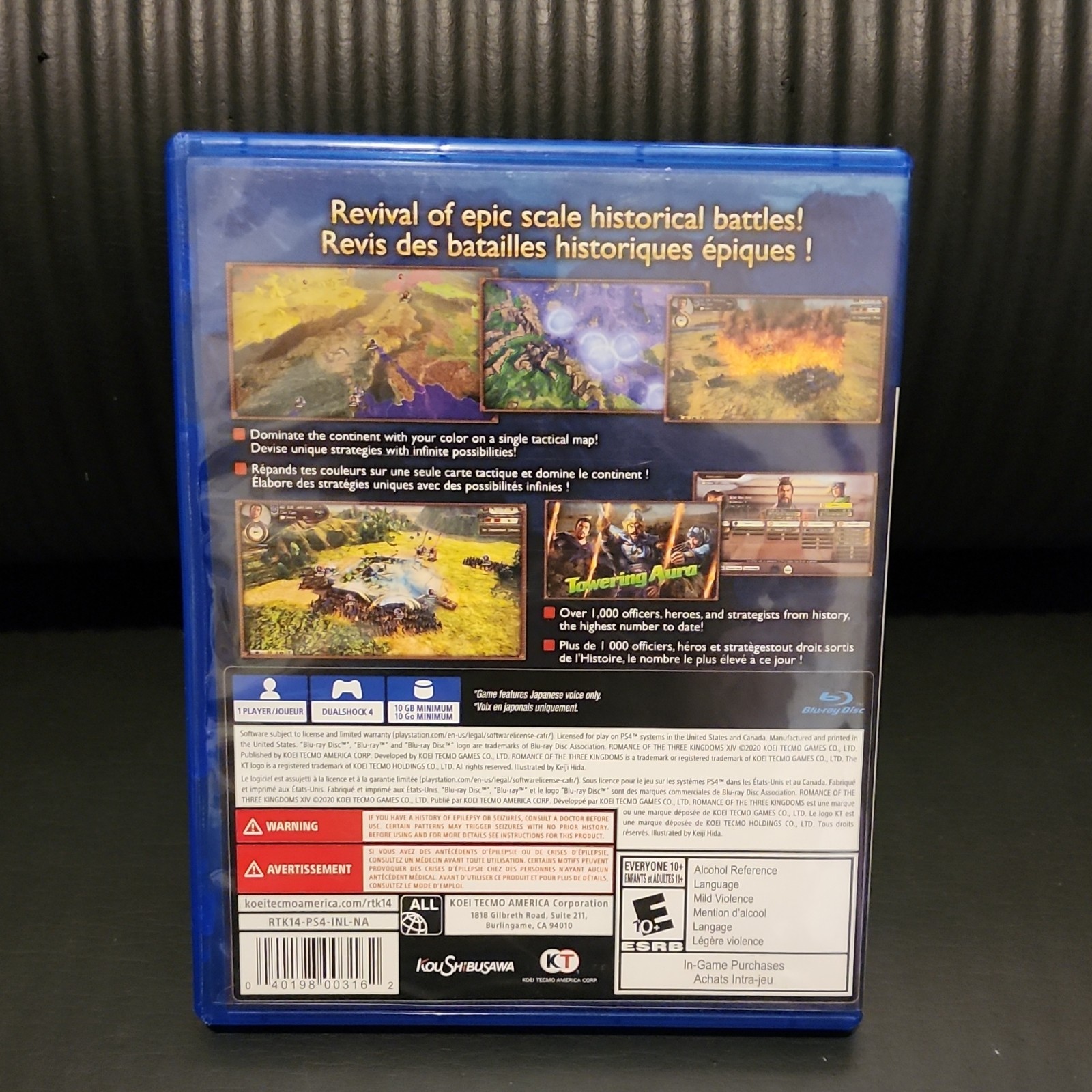 Koei Tecmo Romance of the Three Kingdoms XIV PS4 Strategy Tactical E10+ 2020