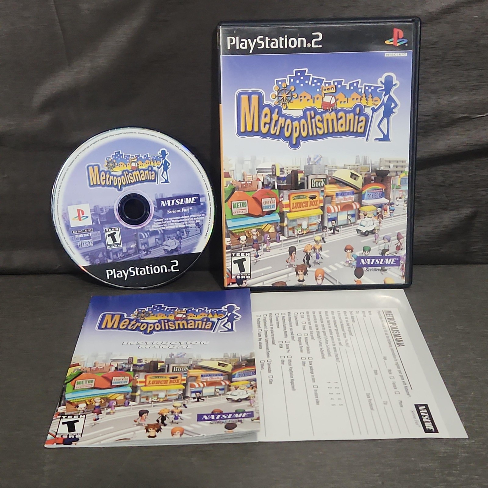 Metropolismania Sony PlayStation 2 PS2 Game CIB T Natsume 2002 Sim Strategy