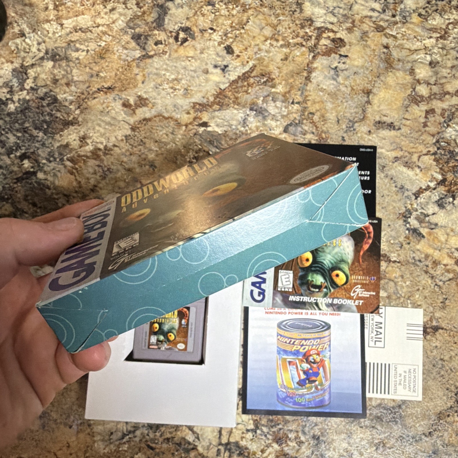 GT Interactive Oddworld Adventures (Game Boy) Complete Box Cart Manual Inserts