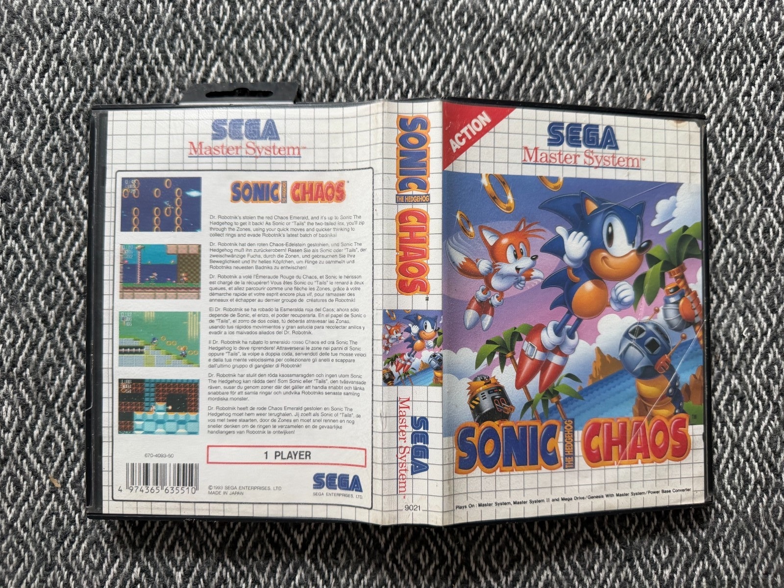 Master System SONIC THE HEDGEHOG Chaos Game PAL *Works in US* Region Free