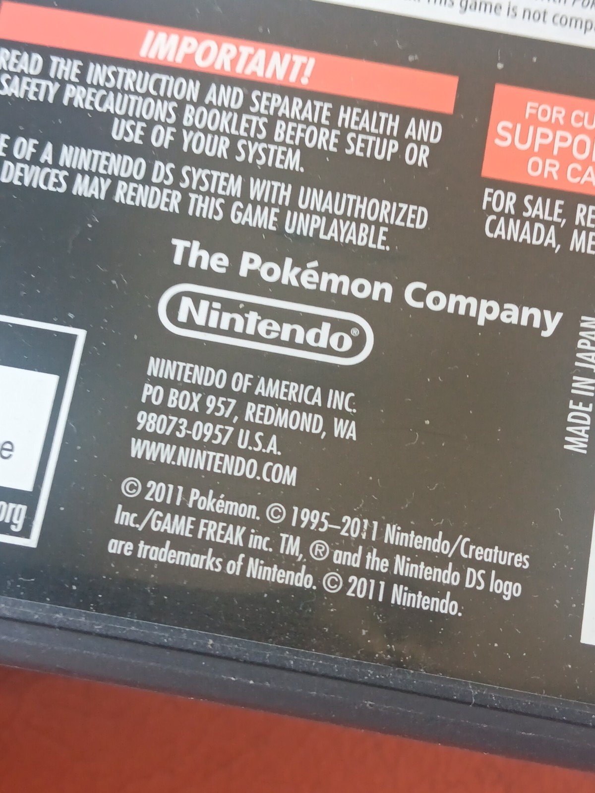 Nintendo DS Pokemon Black Version – Case + Manual & Inserts ONLY–No Cartridge