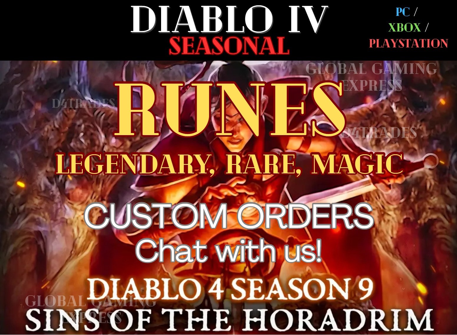 💥Diablo 4💥SEASON 9🔥Sins Of The Horadrim🔥✨ALL RUNES✨IGNI BAC LITH✨RUNE PACK✨