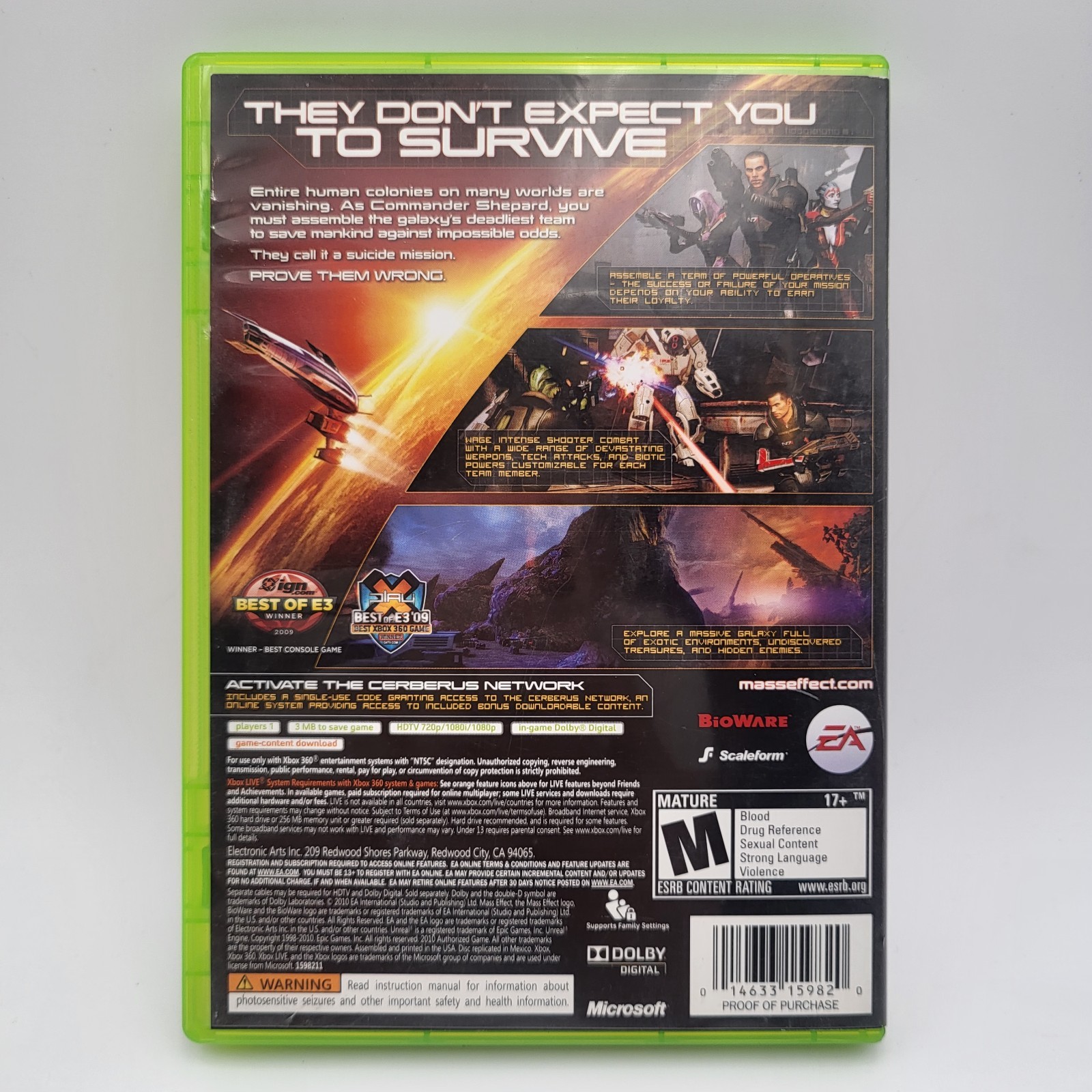 Mass Effect 2 Microsoft Xbox 360 2010 Complete Tested & Working