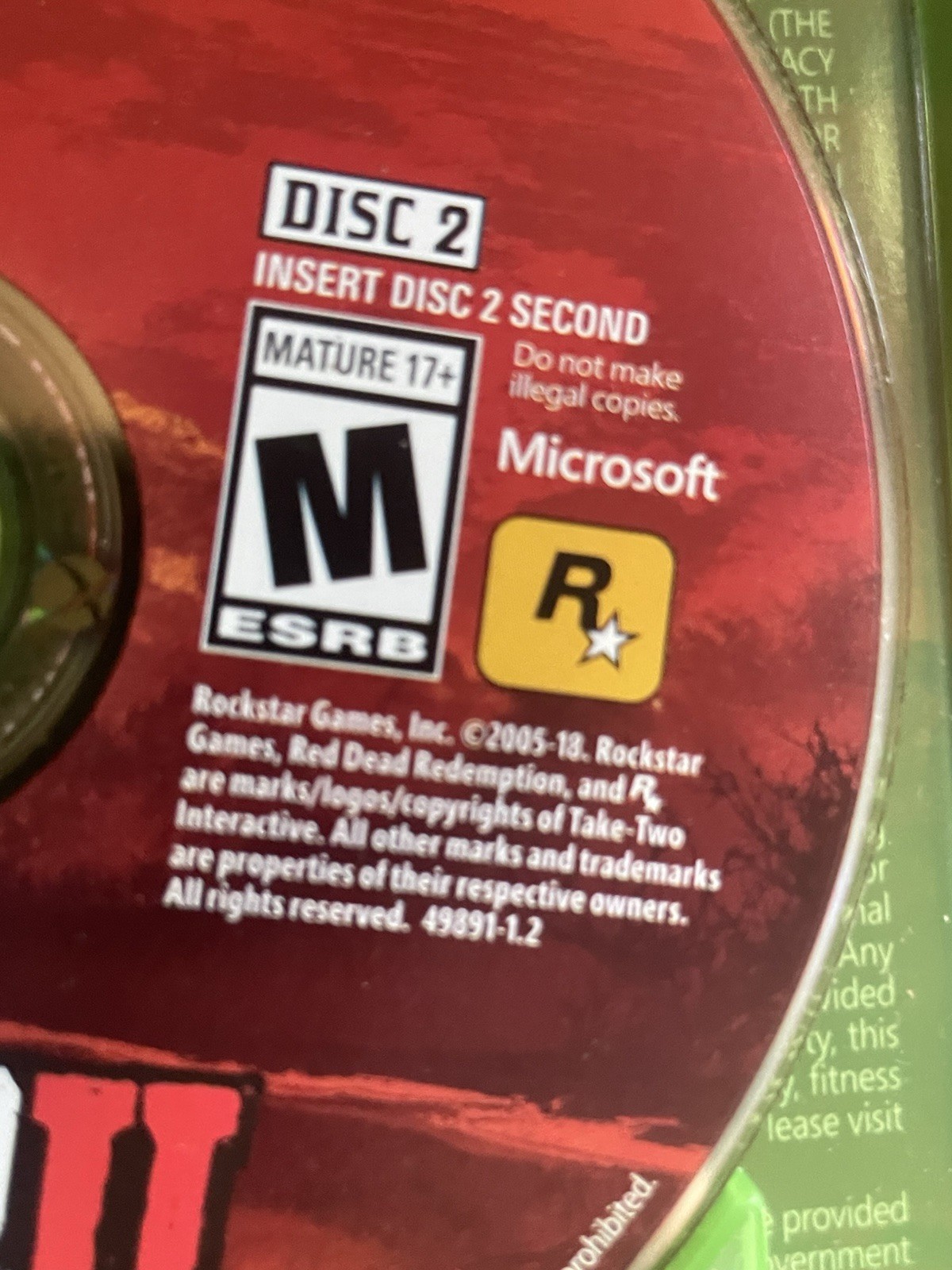 Red Dead Redemption 2 – Microsoft Xbox One Poster Map No Manual