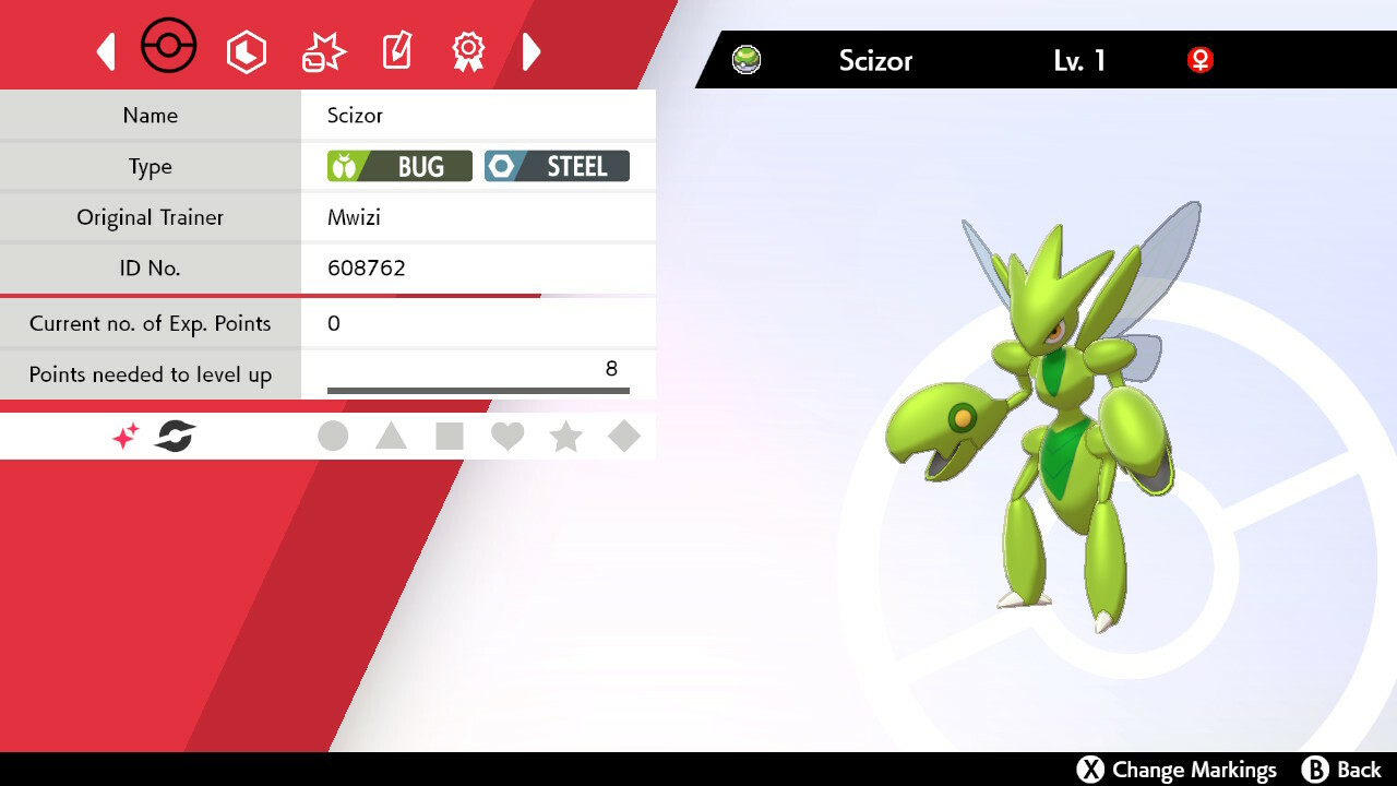 Legitimate 5 Max IV Shiny Scizor Pokemon Sword & Shield