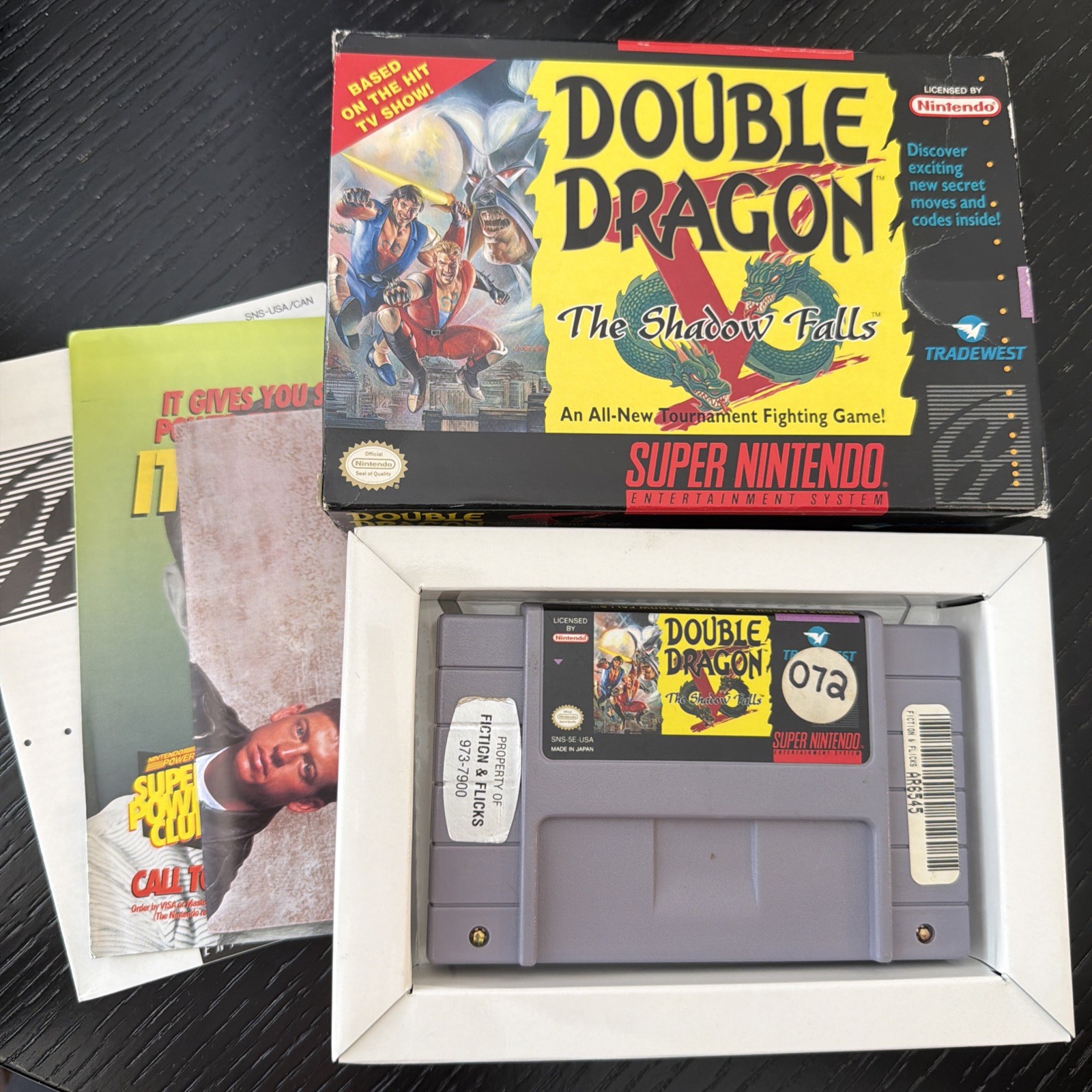 Double Dragon V: The Shadow Falls Super Nintendo SNES 5 Game, Box & Posters