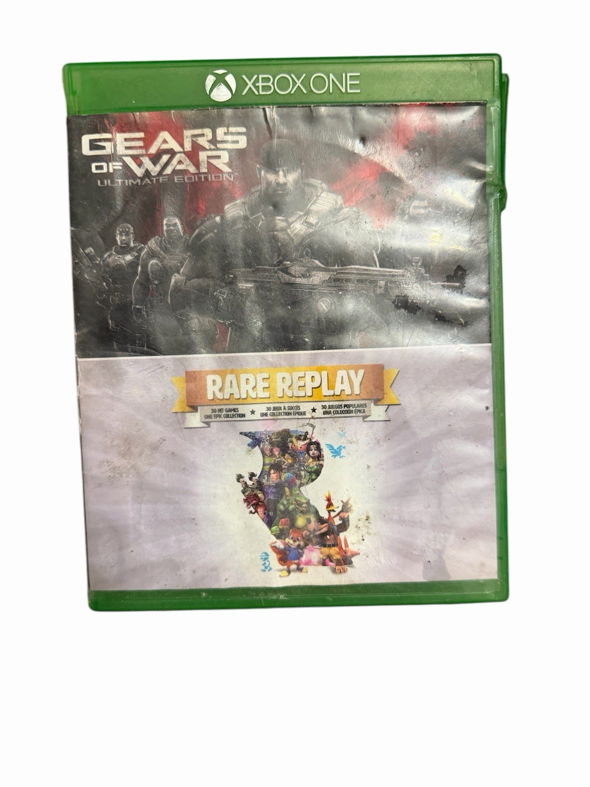 Gears of War Ultimate Edition + Rare Replay Xbox One Combo Disc Tested Case Ugly