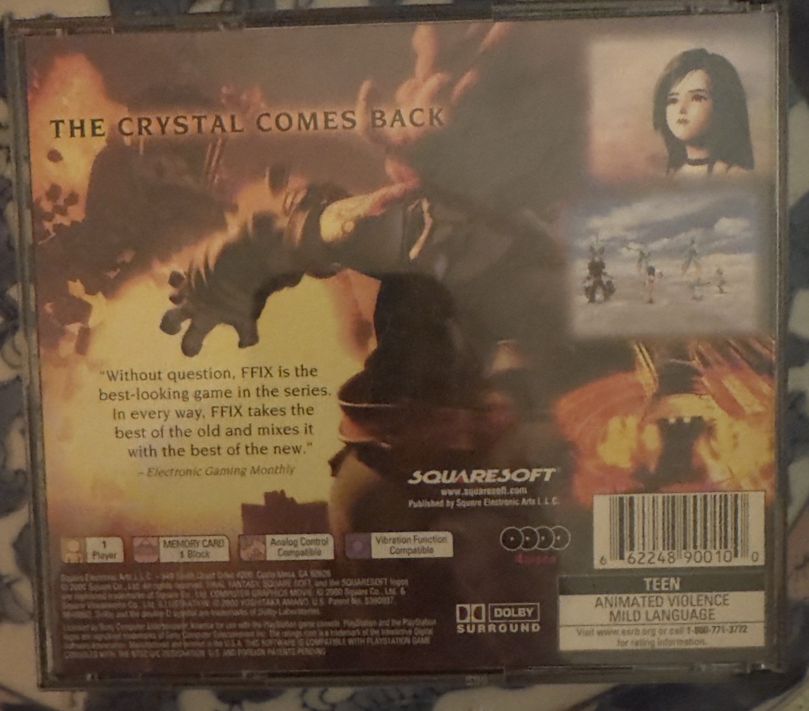 Final Fantasy IX Sony PlayStation 1 Squaresoft 2000 Complete Case Manual 4 Discs