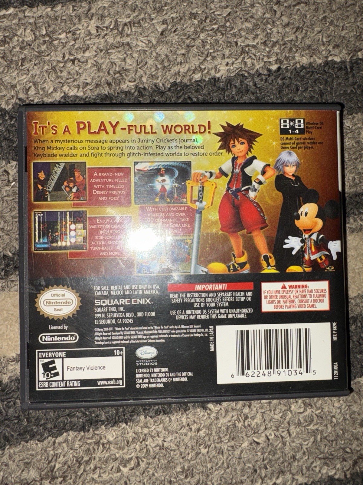 Kingdom Hearts Re:coded Nintendo DS Square Enix CIB Authentic