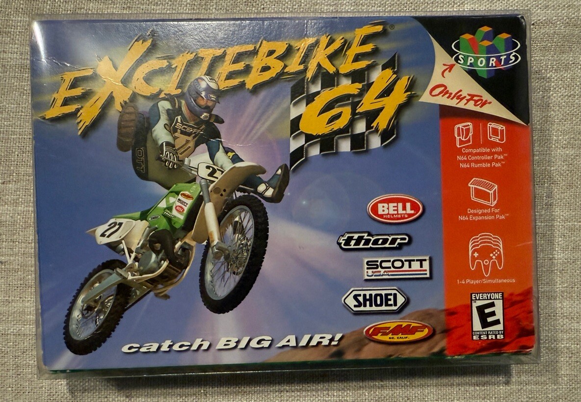 N64 Excitebike 64, Original Shrink Wrap! CIB, Works & Tested.