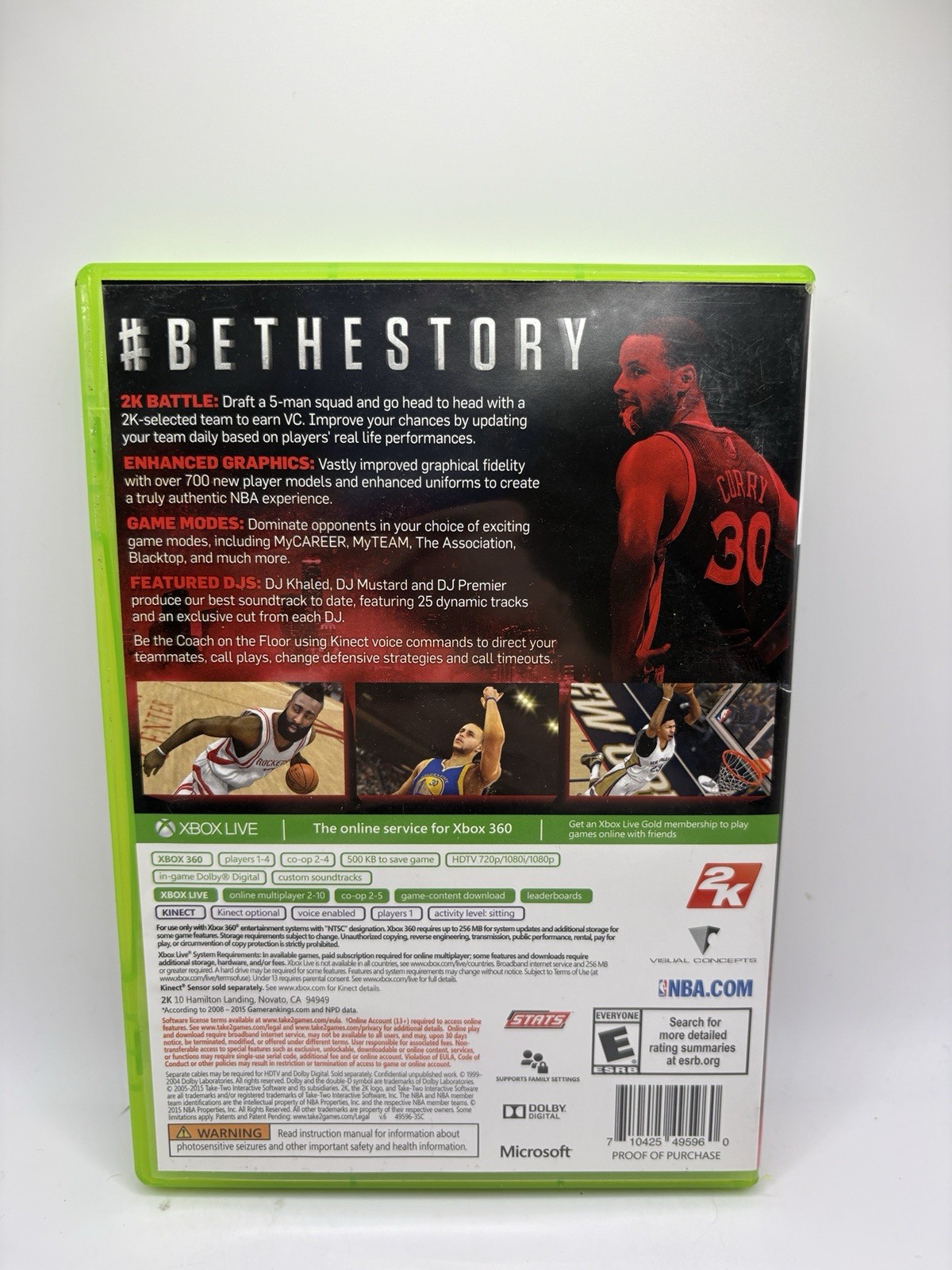 NBA 2K16 Microsoft Xbox 360 Complete w/ Manual CIB