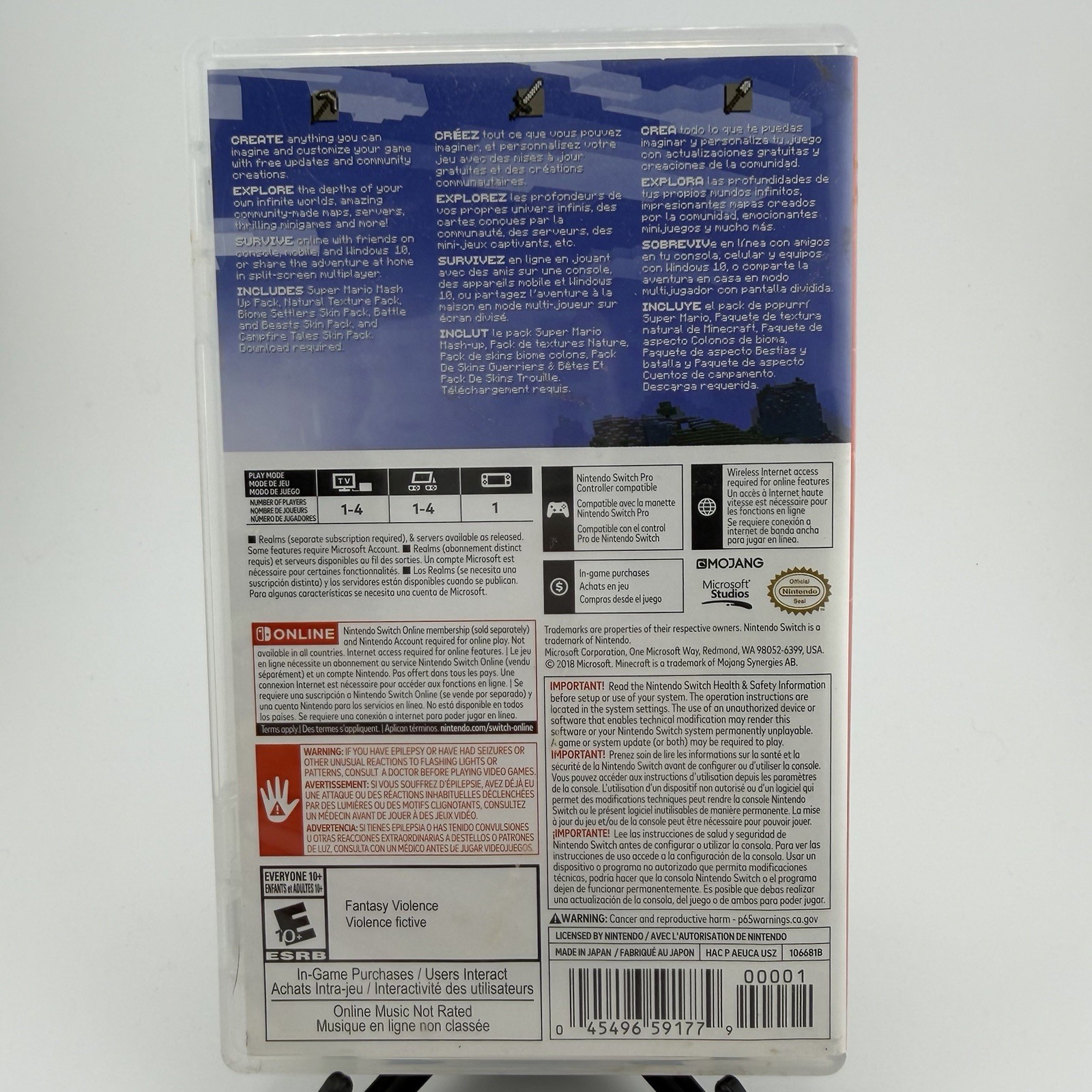Minecraft (Nintendo Switch) Complete in Box CIB – Tested